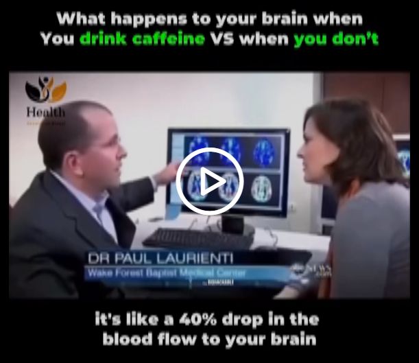 Caffeine causes 40% drop in blood flow to brain
