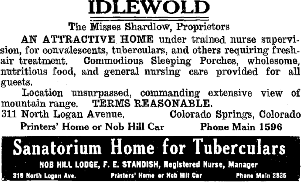 1916 colorado springs logan av sanatoria